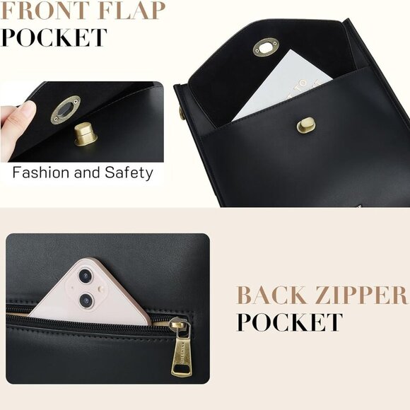 Crossbody Bags for Women Trendy Vegan Leather Shoulder Bag Hobo Purses Handbags - Picture 4 of 8